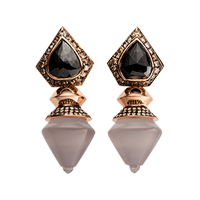 Places of Spirit - Ohrringe Gold Brillianten weiß Pampel rosa