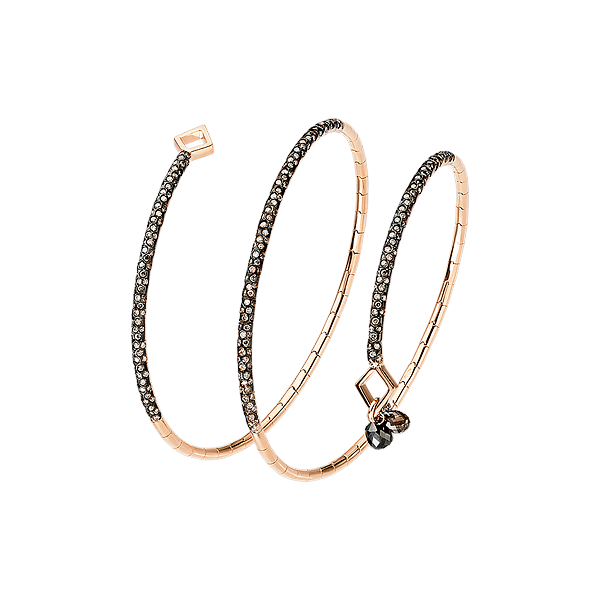 Silk route bracelet with brown diamonds and 3 natural diamond briolets