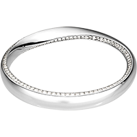Möbius eternity bangle with two raws of white diamonds