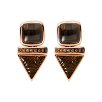 Palenque earrings from the Places Of Spirit collection, green tourmaline with brown diamonds